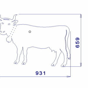 Kunstobjekt Kuh,       Höhe 930 mm